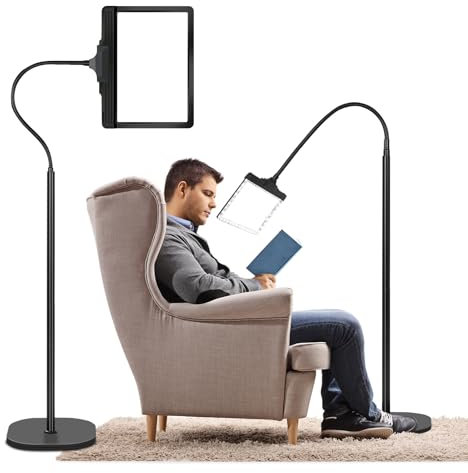 NZQXJXZ 3 en 1 Rechargeable Lampe Loupe avec Lumière et Support, 5X Lampe Loupe sur Pied avec 43 LED de Luminosité Réglable, Loupe à col de Cygne Flexible pour Le Bricolage, l'artisanat et la Lecture