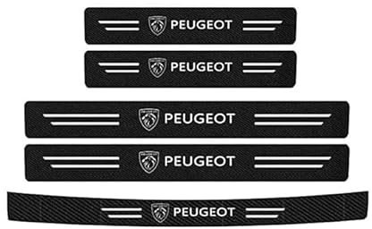 QDATYLFT 5 Pièces Voiture Plaques Seuil Porte, pour Peugeot 3008 2017-2023 Phase 2 Protection Seuil Porte de Voiture Accessoires intérieurs Voitures
