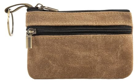 Mens Tray Purses Coin Purse,Coin Pouch,Cash Wallet,Small Change Purse Keychain for Coins Pocket Zipper Wallet with Key Ring,Gifts for Men Dad Father (Coffee)