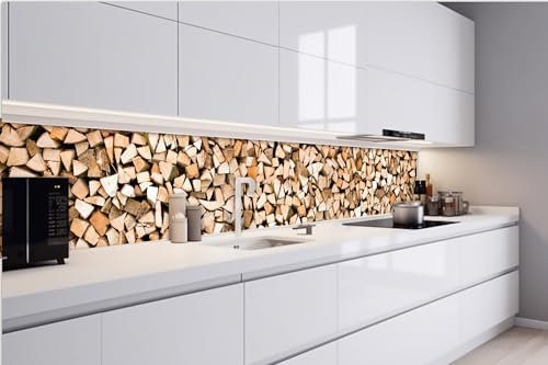 Dimex Küchenrückwand Folie Selbstklebend BAUMSTÄMME 420 x 60 cm | Klebefolie - Dekofolie - Spritzschutz für Küche | Made in EU