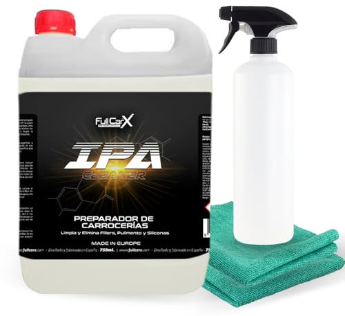 FULLCARX IPA 5 Litres Alcool Isopropylique 100% Préparateur de Carrosserie, Nettoyant Dégraissant, Élimine les Restes de Polissage Saleté Cires Adhésifs, Produit Nettoyage Detailing Professionnel