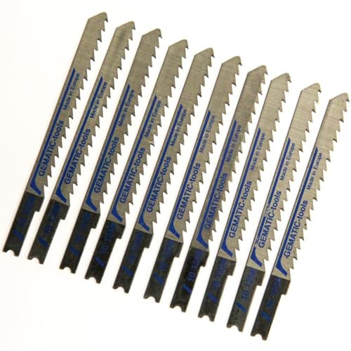sopomarkt24 Stichsägeblätter Holz Sägeblatt für Stichsäge U-Schaft, 10 Stück, 100mm, für verleimte Hölzer, Sauberer Schnitt, Passend für Black & Decker, 2 Packungen à 5 Stück