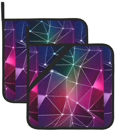 Juego de alfombrillas aisladas con estampado de constelación de galaxia roja, soportes para ollas para cocina, apto para microondas, horno y parrilla al aire libre
