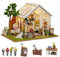 CUTEROOM Miniature House Kits for Adults, Dollhouse Wooden Furniture Kit, DIY Craft Kits Creative Room Sunshine Greenhouse for Decoration