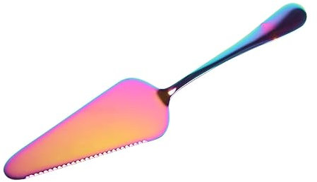 NOLITOY Bunte Edelstahl Kuchenschaufel Mit Wellenschliff Ergonomischer Backschaufel Für Kuchen Pizza Und Käse Rostfrei Und Langlebig Leicht Zu Reinigen Praktisches Küchenwerkzeug