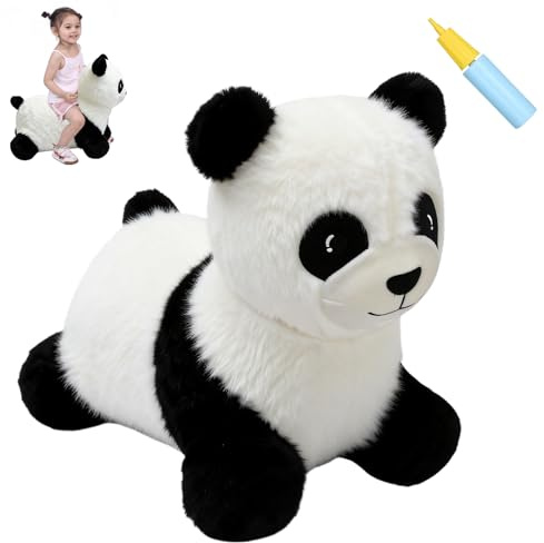 INPANY Hüpfpferd Spielzeug Panda Hüpftier Plüsch Hüpftier für Kleinkinder Kinder aufblasbar aus Gummi für Kinder Geburtstagsgeschenk im Freien Cool für Kinder 2, 3 und 4 Jahre