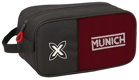Safta München Vulcan – Mittelgroßer Schuhschrank, Mehrzweck, für Sport, außerschulisch, Fußball, bequem und vielseitig, 29 x 14 x 15 cm, Schwarz, M, Lässig