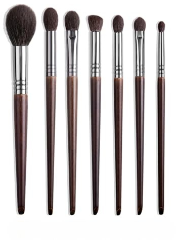 Lot de 7 pinceaux de maquillage naturels en poils de chèvre pour fard à paupières