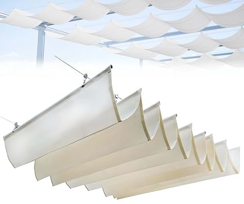 Copertura ombreggiante per pergolato a onda retrattile, tenda da sole a onda retrattile, tenda da sole da giardino resistente, kit di copertura per pergolato,Blue-1 * 9m(3.28 * 29.52ft)