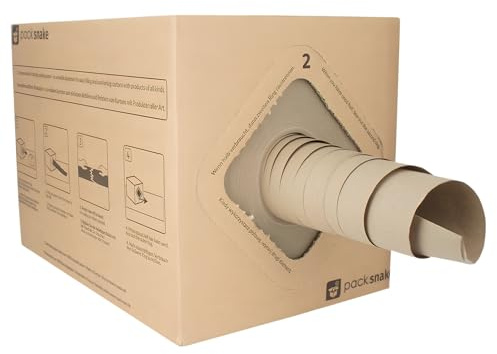 T-PACK Verpackungsmaterial Kraftpapier Rolle Packsnake 75g/m² 250mm 1200L - Kraftpapier für Pakete - Packpapier Rolle Geschenkpapier Braun Ideal für Geschenkverpackung und Verpackung