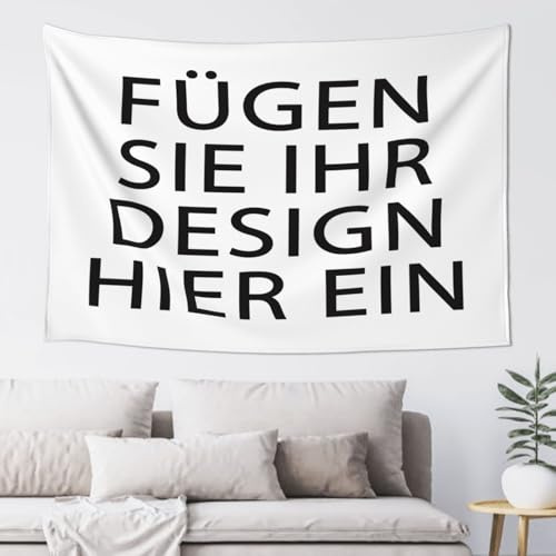 Personalisierte Wandteppich leinwand personalisiert foto Design Text/Logo selbst gestalten wandtuch für schlafzimmer deko wand Wohnzimmer Dekoration fotoleinwand eigenes bild 95 cm x 73 cm