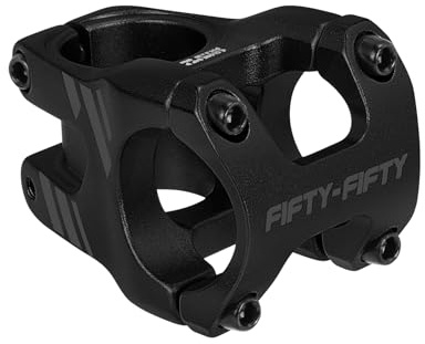 FIFTY-FIFTY Mountain Bike Stem, Aluminum Alloy Short MTB Stem, Suitable for 1-1/8 Steer Tube 31.8mm Bicycle Handlebar, Fits for All Mountain, Endure, Downhill, Freeride (35mm, Black)
