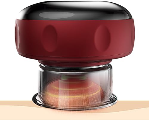Ventosa Eléctrica para Masaje, Dispositivo de Masaje Inteligentes Masajeador con Mando a Distancia Set de Ventosas Gua Sha Vacío con 12 Niveles de Temperatura y Succión para Aliviar el Dolor Muscular
