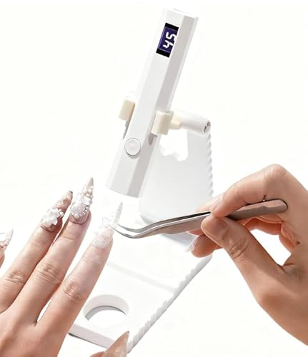 Lampada UV portatile per unghie in gel, luce UV portatile ricaricabile con supporto, 2 modalità timer per asciugatura rapida, asciugatrice per unghie per casa e viaggi, mini lampada per unghie rosa