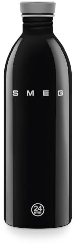 Smeg x 24Bottles,Urban Bottle 1L, 50's Style Aesthetic, Black, WBF02BL