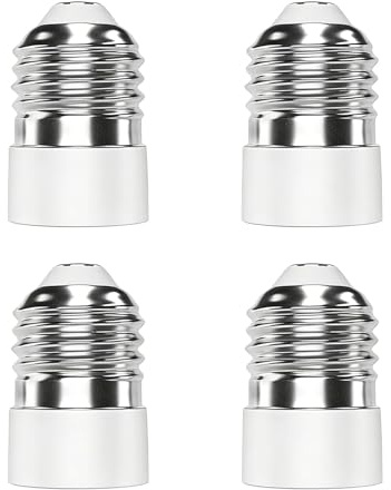 4 Pièces Adaptateur Douille E27 vers E14, Convertisseur pour Ampoules LED, Halogènes et CFL, Réducteur E27 E14 Lampe Haute Résistance, Adaptateur Culot pour Luminaires Maison, Salon, Cuisine, Bureau