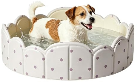Lunaobrik Klappbarer Hundepool | Verdickte Nicht Aufblasbare Wanne - Zusammenklappbares Planschbecken | für Kinder, Haustiere, Garten, Spielen, drinnen, draußen, Sommer, Reisen, Park