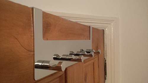 Chrome Plated 4 Hook Over Door Hanging Rail