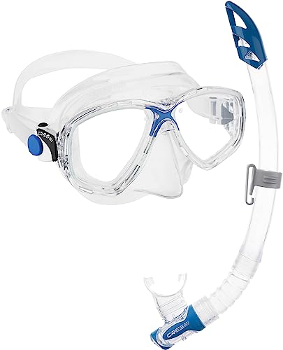 Cressi Marea Vip - Marea Maske + Schnorchel Mexico Tauchen und Schnorcheln, Klar/Blau, Einheitsgröße, Unisex