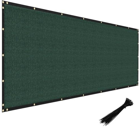 Windscreen4less Privacy Fence Screen 6'x50' Heavy Duty Windscreen Fencing Mesh Fabric Shade Cover for Outdoor Wall Garden Yard Pool Deck, Green