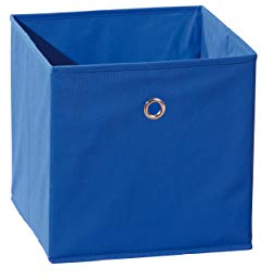 Inter Link – Faltbare Aufbewahrungsbox – Klappbarer Objekthalter – Stoff Faltbox – Aufbewahrungsbox für Raumteiler oder Regale – 32 x 32 x 32 cm – Mit Fingerloch – Winny – Blau