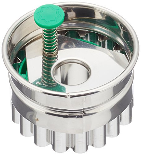 Städter 954374 Stern Ausstecher mit Auswerfer, klein, Edelstahl, Silber/grün, 4 x 4 x 4 cm