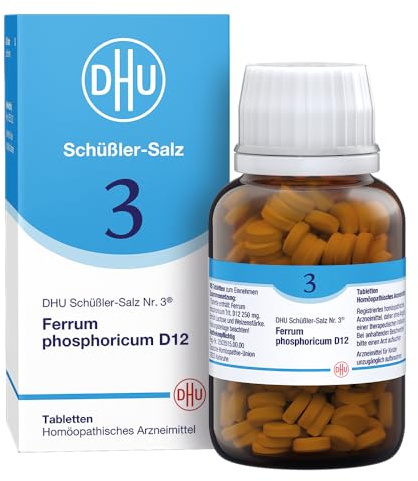DHU Schüßler-Salz Nr. 3 Ferrum phosphoricum D12, 420 St. Tabletten | Das Mineralsalz des Immunsystems – das Original – umweltfreundlich im Arzneiglas