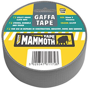 Everbuild Mammoth Easy Tear Gaffa Tape, Silver, 50 mm x 45 m