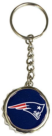 Pro Specialties Group NFL New England Patriots Bottle Cap Keychain, Navy, One Size