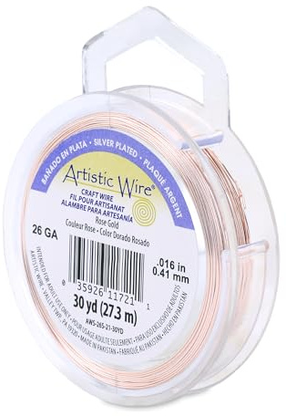 Rose Gold Silver Plated 26ga Artistic Wire, 30YD (27.4m)