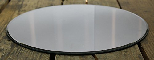 Round Glass Mirror Candle Plate Stand 30Cm, Red