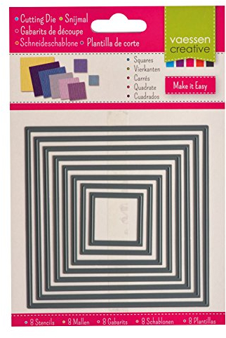 Vaessen Creative Stanzschablone Quadrate, 11 x 11 x 0.1 cm, Grau