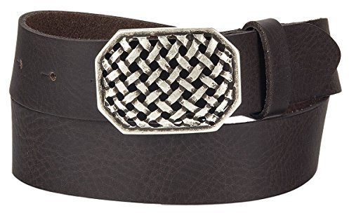 s.Oliver Damen Leder Gürtel braun Flecht-Muster 32.610.95.7357-8852, Länge:75 cm