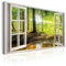 Visario 120 x 80 cm Bild auf Leinwand Fenster Blick Wald 5001-SCT deutsche Marke und Lager - Die Bilder/das Wandbild/der Kunstdruck ist fertig gerahmt