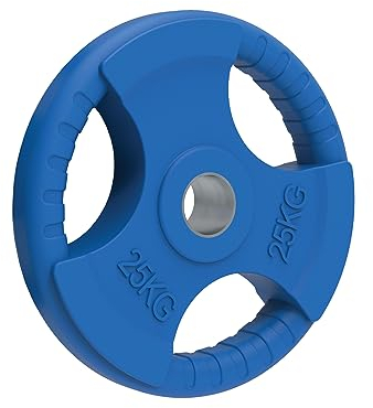 Olympic Weight Plates, 125kg - 25kg - Solid Colour Rubber Tri-Grip, Powerlifting & Bodybuilding Weights - Home Gym Equipment for Strength Training & Workouts by Body Revolution