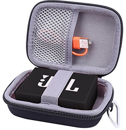 Aenllosi Harte Tasche Hülle für JBL GO 2 Bluetooth Lautsprecher, nur Tasche (Schwarz)
