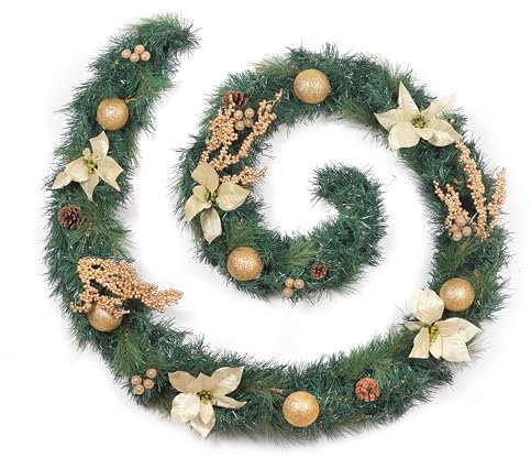 Best Artificial Cream Gold Decorated Christmas Garland (9ft Garland)