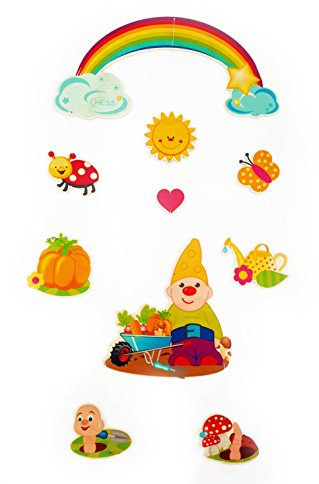 Rudolphs Schatzkiste Holzdekoration Mobile kleiner Zwerg BxLxH 320x3x490mm NEU Holzmobile Babyspielzeug Wickelkommode Wickeltisch Holzspielzeug Holzgestaltung Kreativ Holz Seiffen Erzgebirge Spielzeug