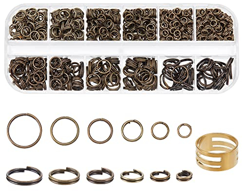 PandaHall Elite & reg Messing-Biegeringe, Doppelschleifen und Messingring-Hilfswerkzeug, antike Bronze, 13x5x1.5cm