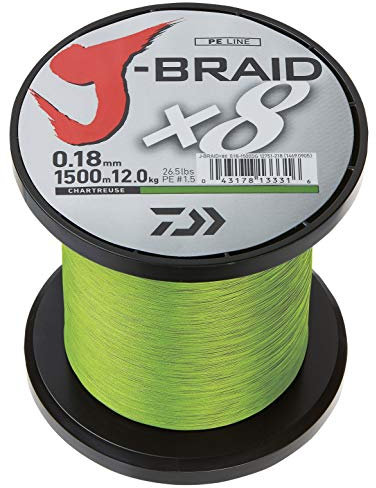 DAIWA J-Braid X8 3000m 0 18mm 12/26 46lbs Chartreuse Geflochtene Angelschnur 12750-318