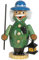 OBC Räuchermännchen Nachtwächter grün, 18 cm, Dekofigur handbemalt im Kunsthandwerks-Stil/Räuchermann/Räucherfigur aus Holz