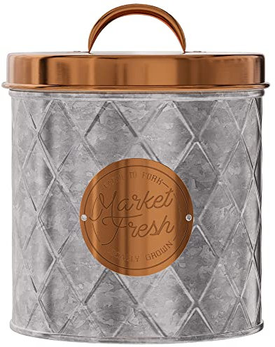 Amici Home Bristol Vorratsdose aus Metall, 250 ml, verzinkt und Kupfer
