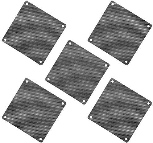 Wendry 12 cm PVC Computer PC Kühler Lüfter Filter Schwarz Staubdicht Gehäusedeckel, Ultra Fine Aluminium Mesh Speziell für 120mm * 120mm Lüfter (5 Stück)