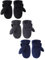 Boao 3 Paar Vlies Kleinkind Fäustlinge Winter Winddichte Warme Kinder Handschuhe (Schwarz, Grau, Marineblau, 3-5 Jahre)
