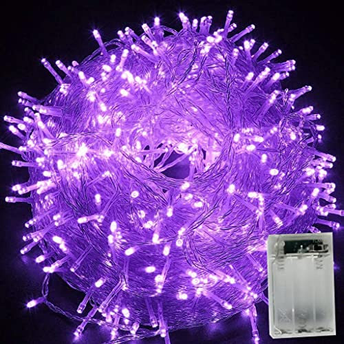 Luci di Stringa Fata Albero, 10M 80 LED Luci Stringa di Albero di Natale con 2 Modalità di Lavoro Illuminazione a Batteria per Albero di Natale Party Wedding Garden Decorate (Viola)