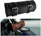 HDBUBALUS Strumento Universale per Manubrio per Moto Anteriore per Forcella Portaoggetti Sissy Bar Borsa per Barilotto In Pelle Pu Nera