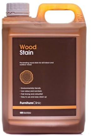 Furniture Clinic Wood Stain (White Ash) – Fast Drying, Highly Concentrated, and Easy-to-Apply Wood Stain for All Indoor & Outdoor Wood – Water Based & Non-Toxic – 2.5L