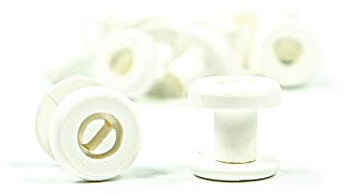 LEO's – Lot de 100 rivets de pression en plastique 3 mm de hauteur (D = 5,5 mm) Blanc – Rivets de pression pour une fixation permanente des objets d'impression – Rivets en plastique à monter sans