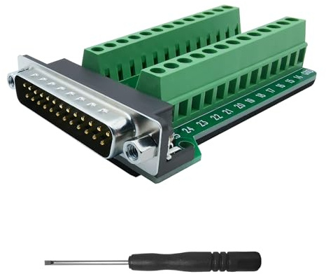 iYueMps DB25 Terminal Adapter 25-polig Stecker Breakout Adapter D-SUB RS-232 Seriell Auf 25 Pin Lötfreies Klemmenblock Signalmodul