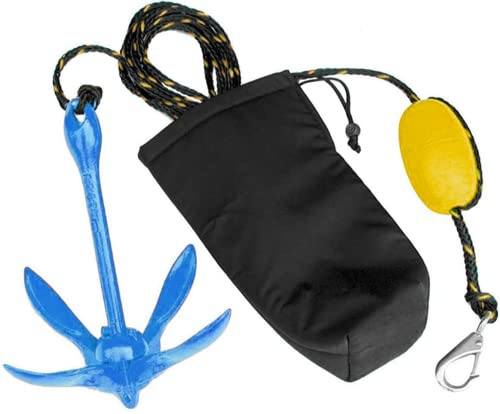 XIALUO Marine Kajak Anker Kits 3,2 kg Faltanker Zubehör mit 15,2 m Seil zum Angeln von Kajaks, Kanu, Jetski, SUP Paddle Board und kleinen Booten